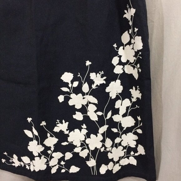 Liz Clairborne 100% Cotton Summer Skirt Brown Foliage Silhouette Pattern 1oP - Picture 2 of 4